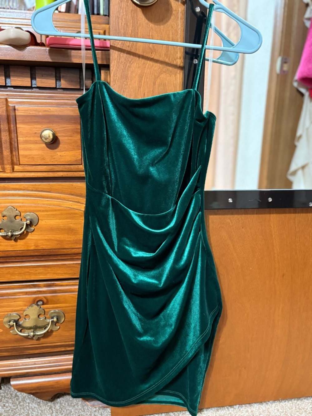 Windsor Emerald Green Velvet Mini Dress